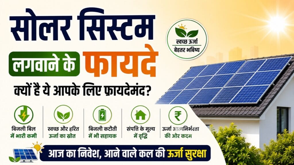 सोलर सिस्टम लगवाने से क्या फायदे