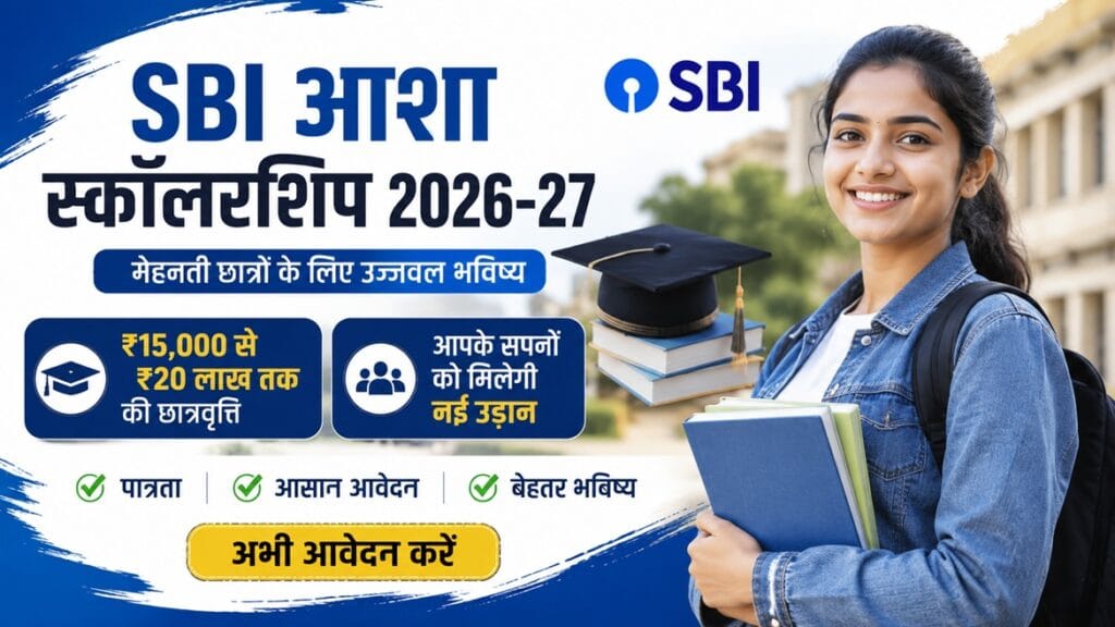 Vishwas Yojana 1 SBI आशा स्कॉलरशिप 2026-27 के लिए आवेदन करते भारतीय छात्र